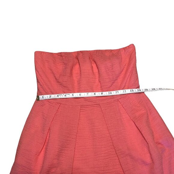 J. CREW Pink Strapless Dress 100% Cotton Lorelei Seersucker 24356 Women's Size 8 - Picture 14 of 15